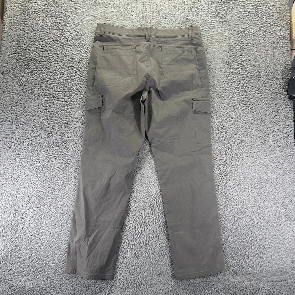 Haggar The Active Pant Mens 34x30 Gray Cotton Cargo Straight Leg Utility Stretch